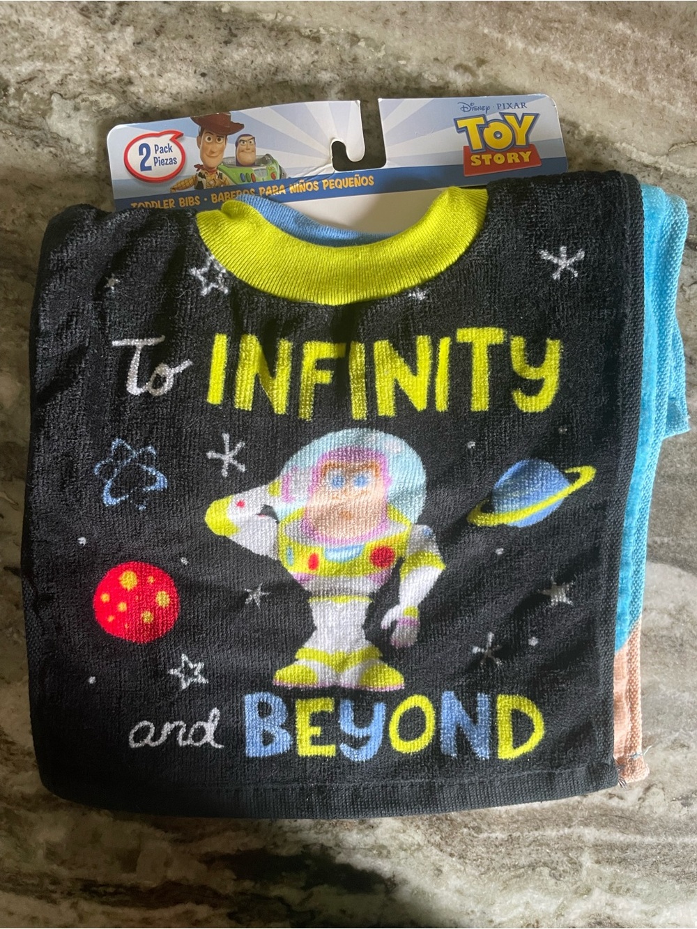 Disney Pixar Toy Story Toddler Bibs 2 Pack Buzz Lightyear To Infinity Beyond NEW